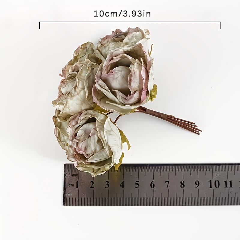 Dried Rose Stems 7pcs, Dried Tiny Orange Roses, Real Mini Roses