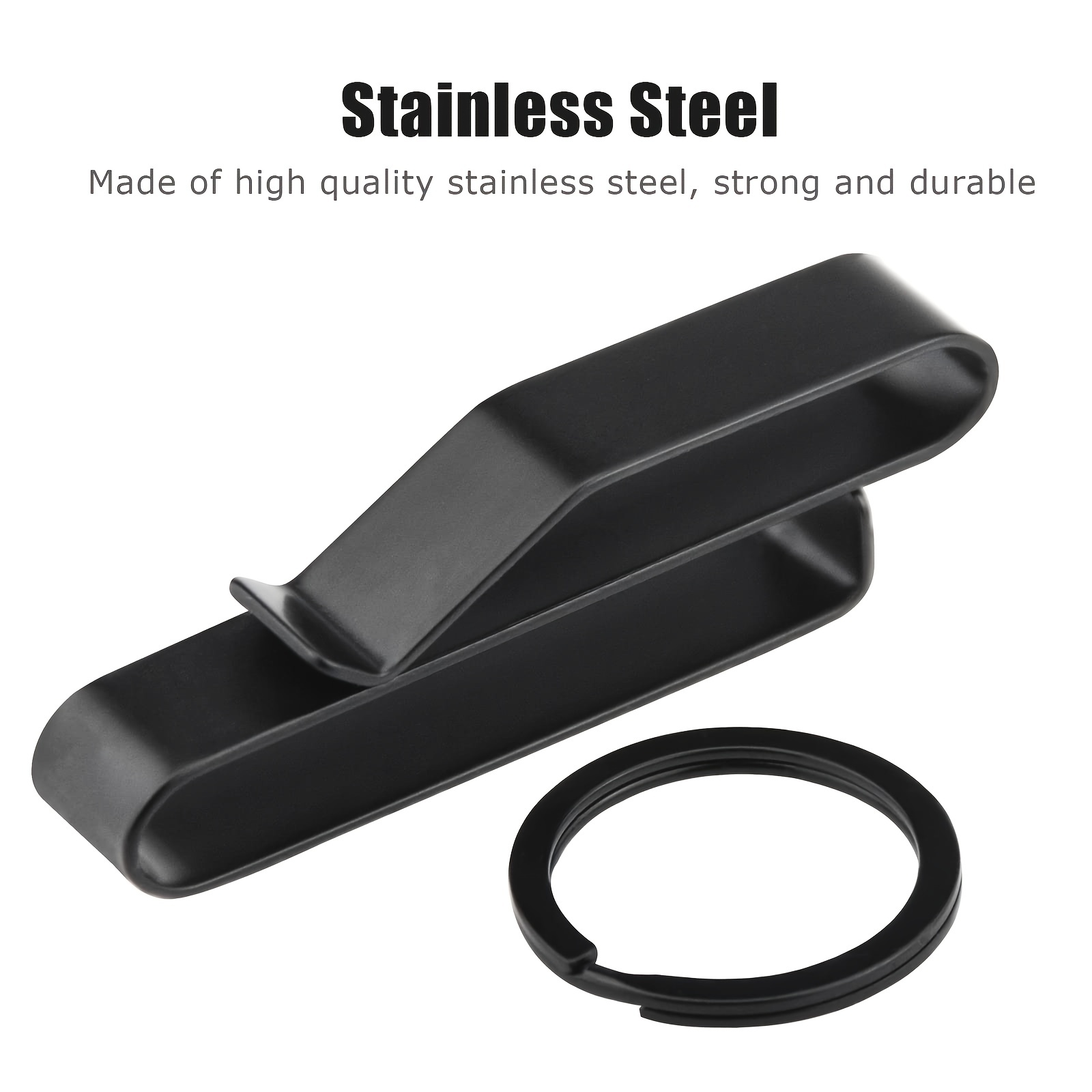 Stainless Steel Belt Loop Key Ring Portable Metal Belt Clip - Temu