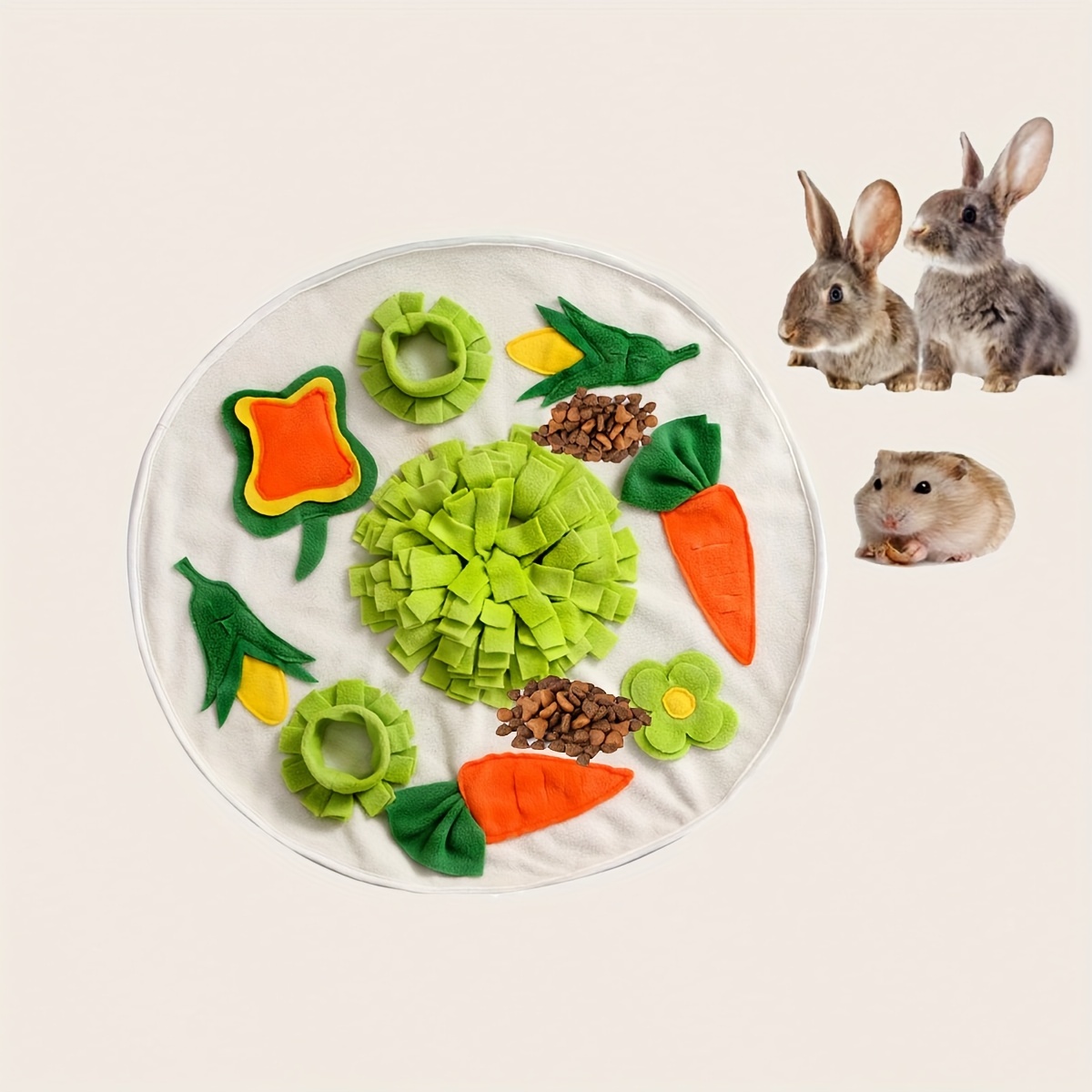 

1pc Large Round Small Pet Sniffing Mat, Rabbit Toy Mat, Small Pet Hiding Food Feeding Pad