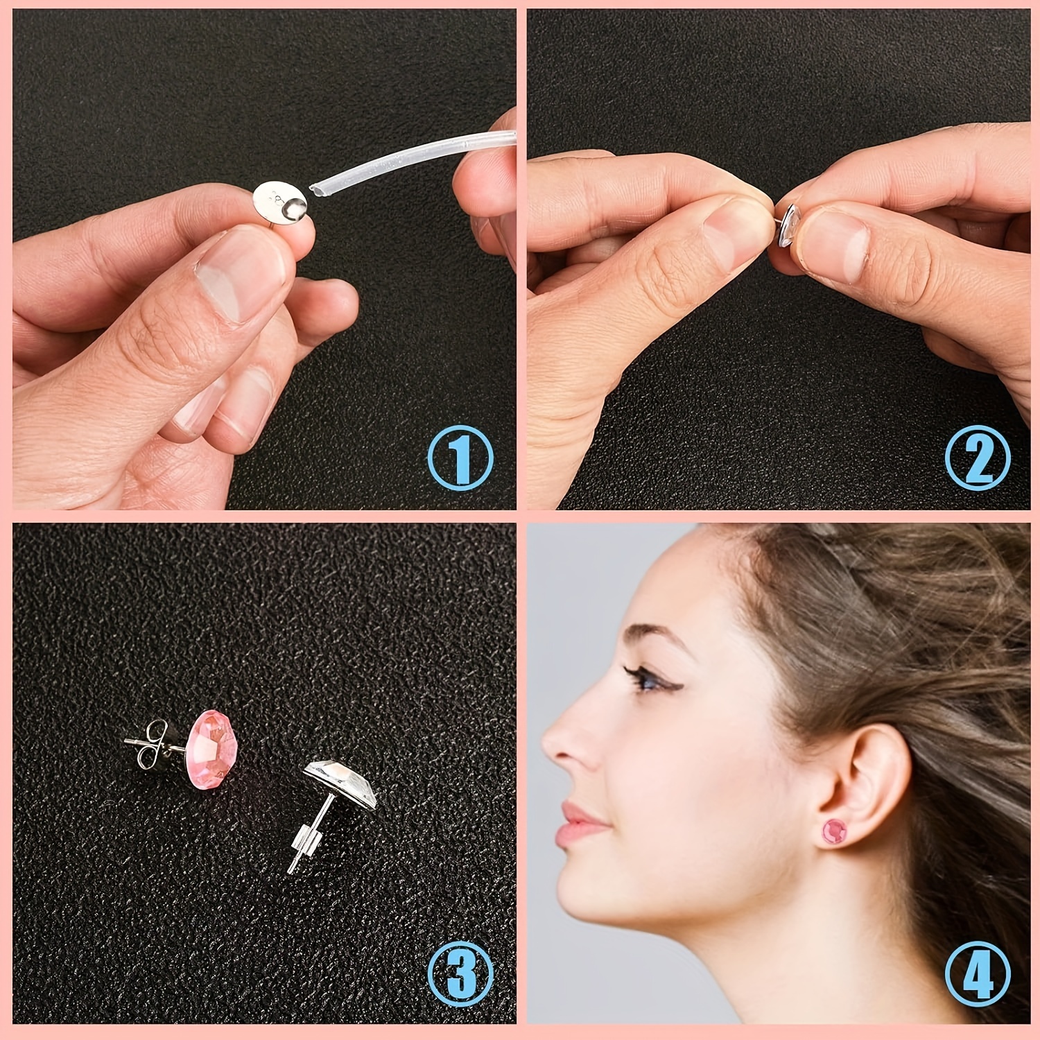 Earring Backs Set Silicone Metal Earring Backs With Box 5 - Temu
