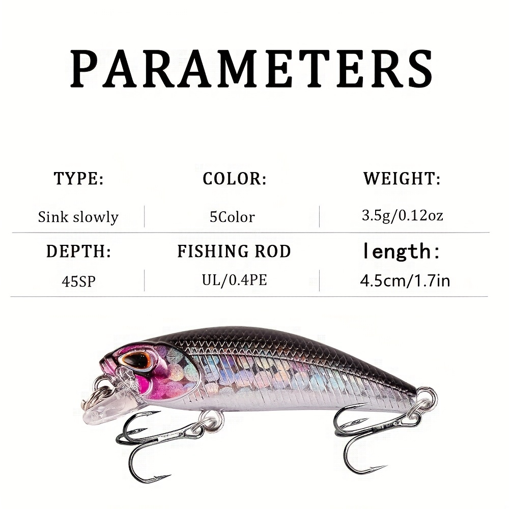 Premium Sinking Minnow Fishing Lures Hard Plastic Bait Bass - Temu