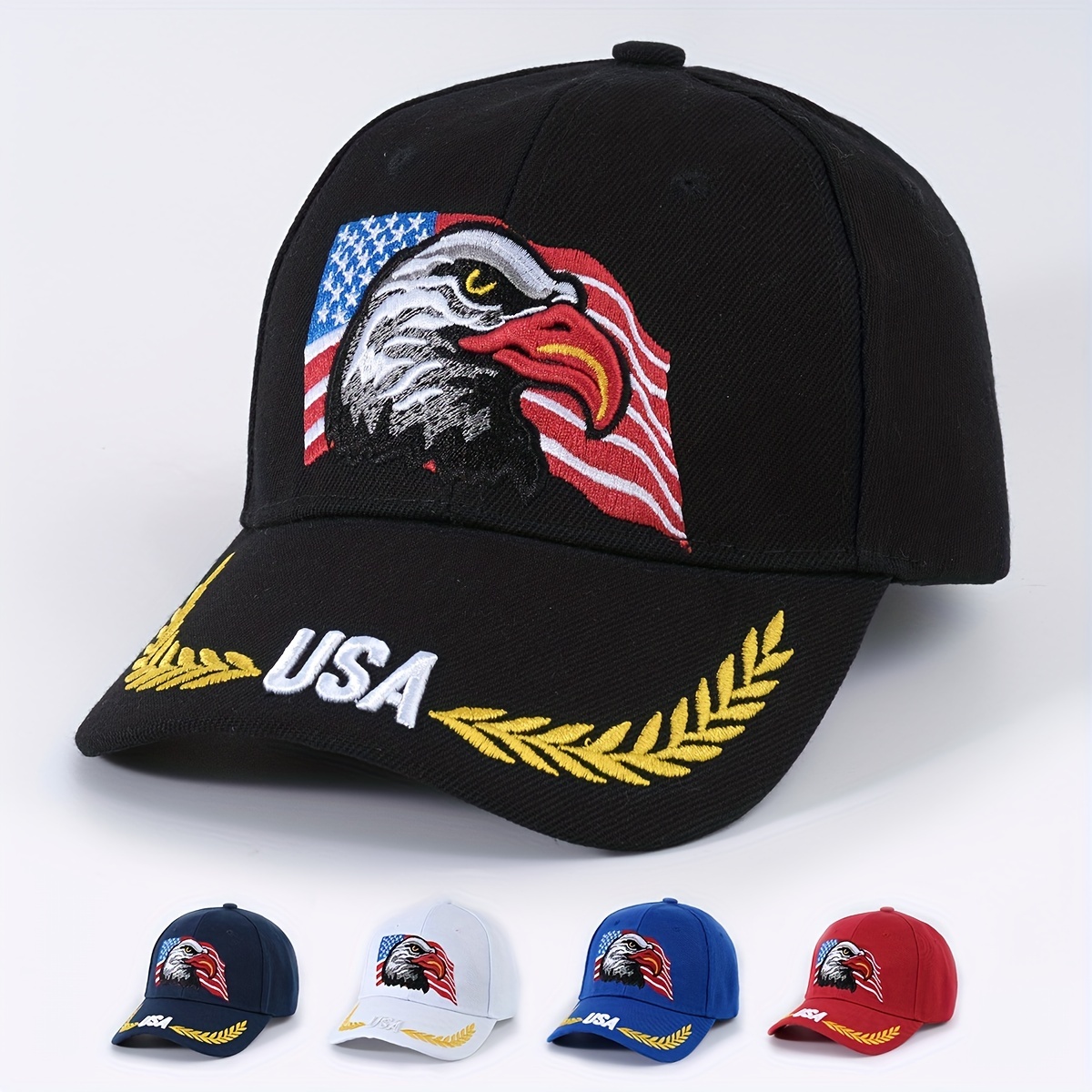 American Flag Eagle Baseball Embroidered Unisex - Temu Canada