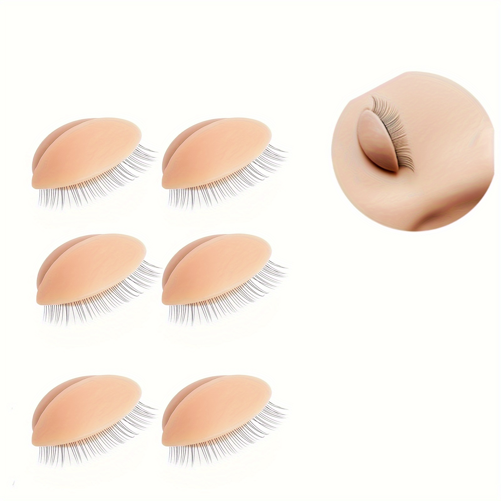 3 Pairs Replacement Eyelids For Mannequin Head, Silicone Realistic  Removable Eyelids With Lash, Mannequin Head Eyelids For Lash Extension  Training Pra