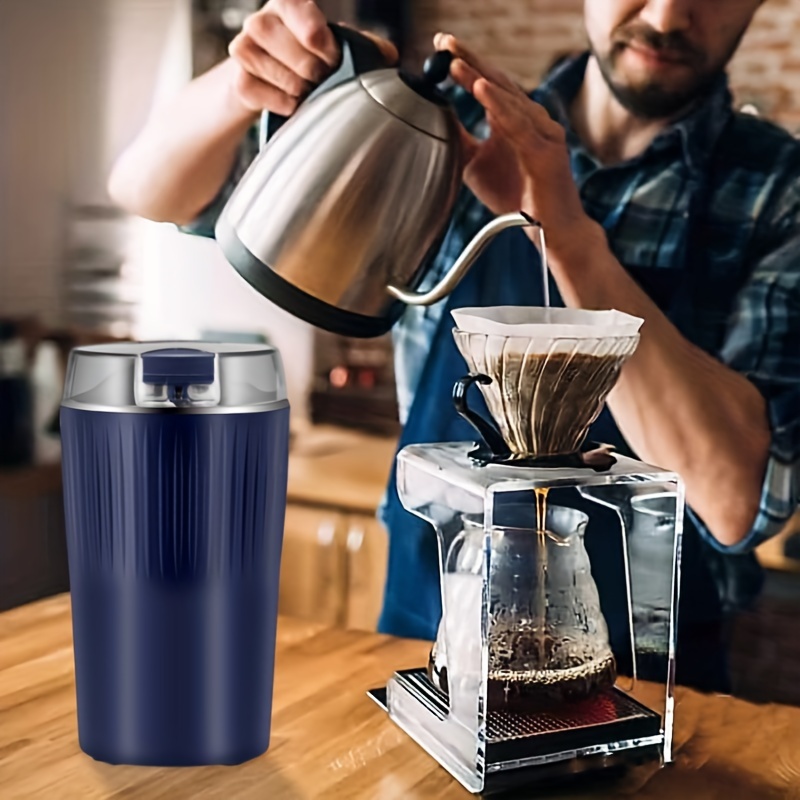 Coffee Grinder Electric Coffee Grinder With One-touch Push-button Control  Kitchen Accessories For Beans, Spices And More, 8 Stainless Steel Blades  Quiet Spice Grinder (us Plug) (black /blue) - Temu