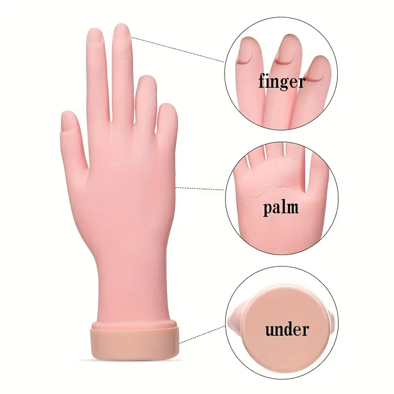 AORAEM Nail Trainning Hand Flexible Soft Practice Plastic Mannequin Hand  Nails Tips Art Trainer Manicure Practice Hand Tool