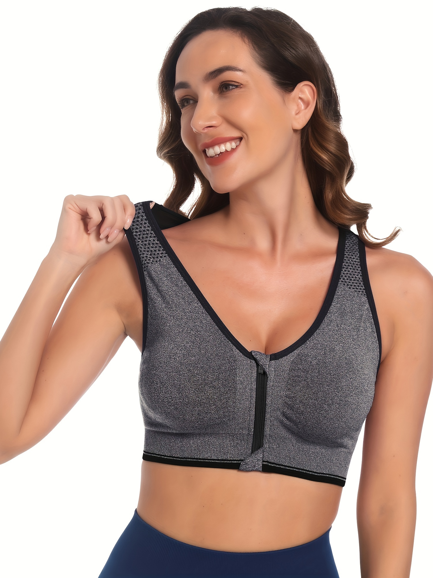 Women's Zip Front Closure Sports Bra- Seamless Wirefree Push-up Removable  Padded Beauty Back Workout Gym Yoga Bralettes : : Clothing, Shoes  & Accessories