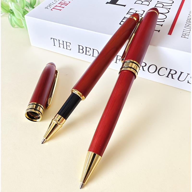 

2pcs High-quality Mahogany Ballpoint Pen + Gel Pen Office Business Signature Pen High-end Corporate Gifts Casual Gifts Birthday Gifts New Year Gifts Christmas Gifts Office School Student Supplies