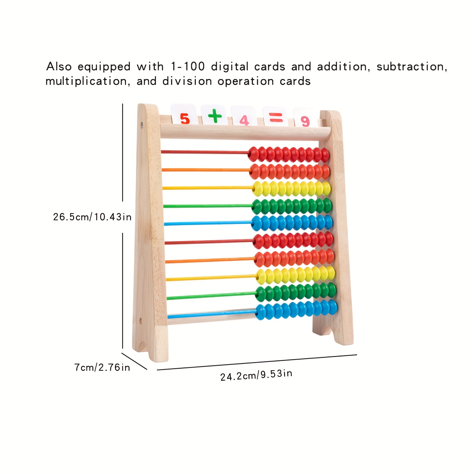 Boulier, jeu éducatif Montessori en bois coloré, pour additionner