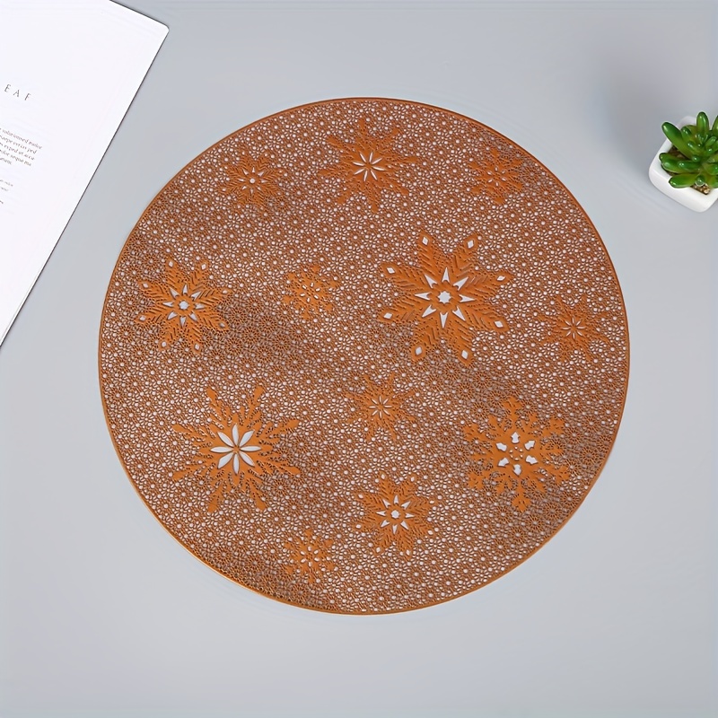 Pvc Placemats Hollow Snowflake Pvc Dining Table Mat Washable - Temu