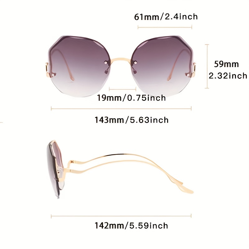 Irregular Frameless Sun Protection Glasses For Men