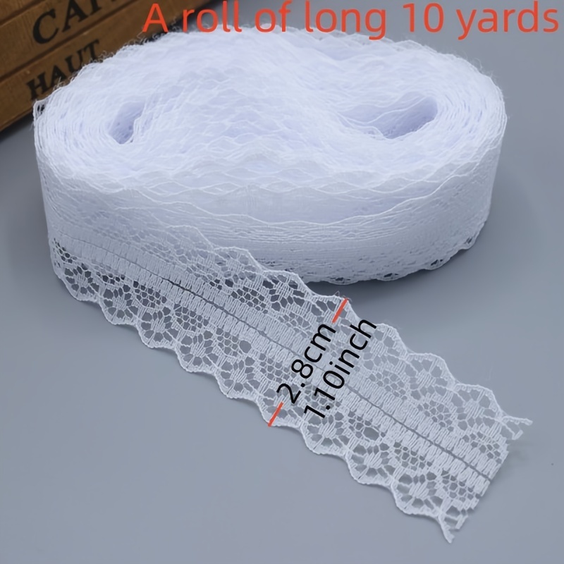 10 Yards Lovely Cotton Lace Trim, White Ribbon Lace, White Cotton
