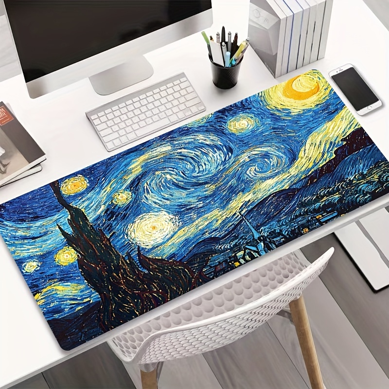 

Star Creative Oil Painting Large Game Mouse Pad Computer Hd Keyboard Mouse Pad Desk Pad Natural Rubber Non-slip Office Mouse Pad Desk Accessories