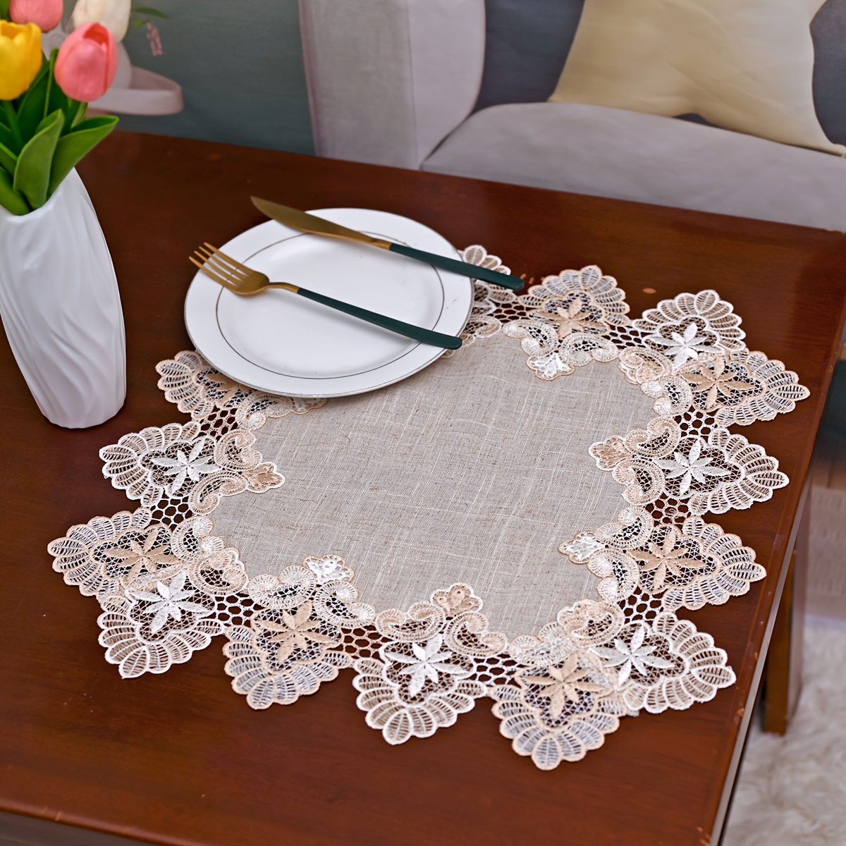 Polyester Table Runner European Style Simple Imitation Temu Australia