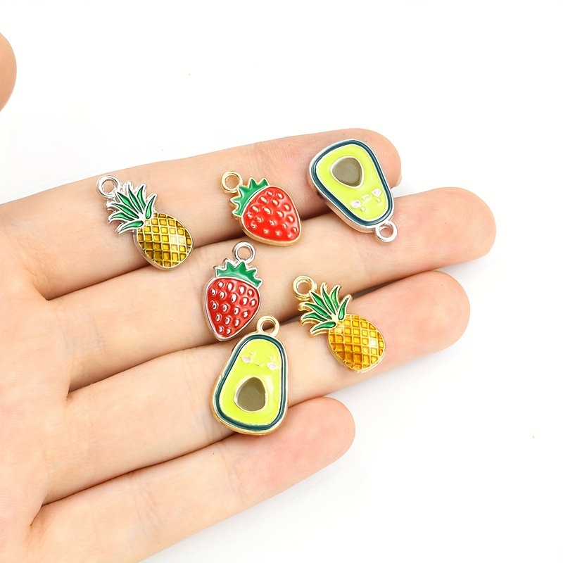 15pcs Enamel Charms Fruit Charms Apple Orange Pendants For Jewelry Making  Supplies DIY Bracelets Necklaces Handmade Accessories