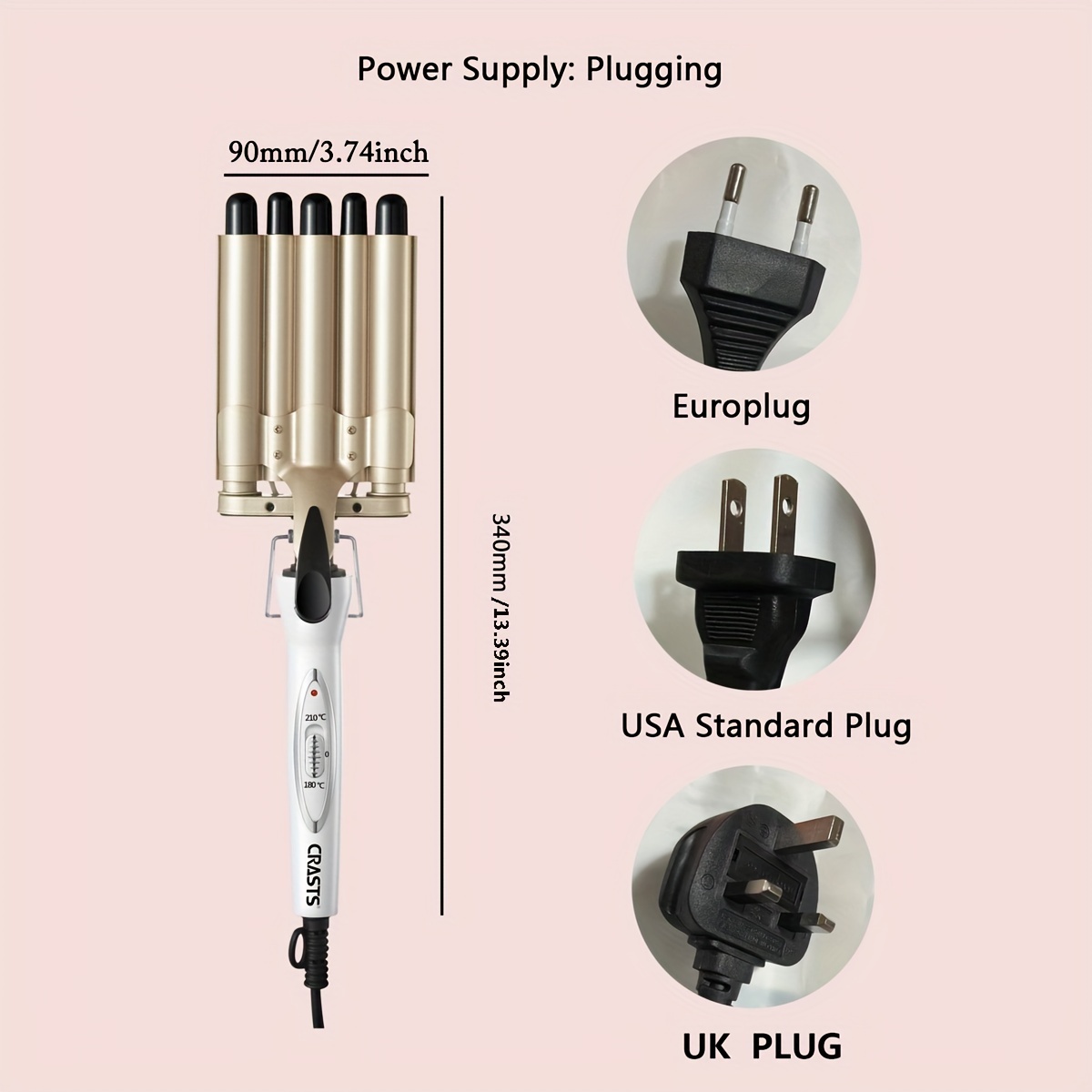 Plugged in 1 ceramic tourmaline spiral curling iron sale