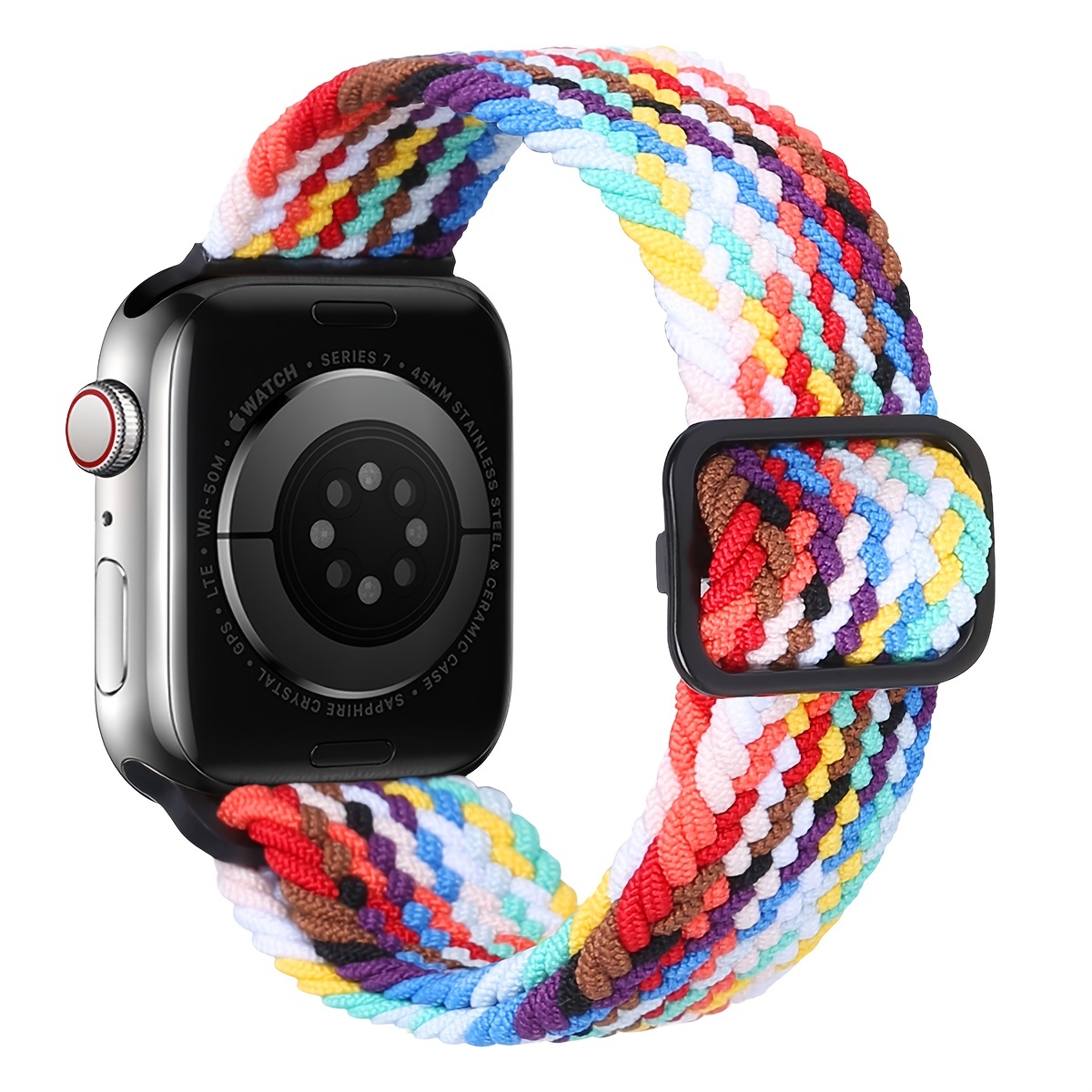 Rainbow Sport Braided Solo Loop Strap Compatible With Watch Band