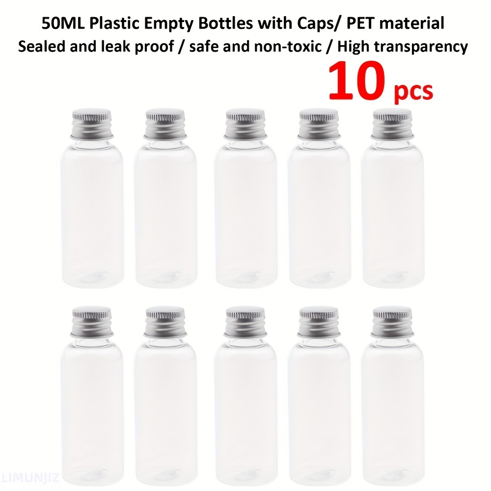 10pcs Set Botellas Vidrio Tapas Aluminio Negras Pequeños - Temu