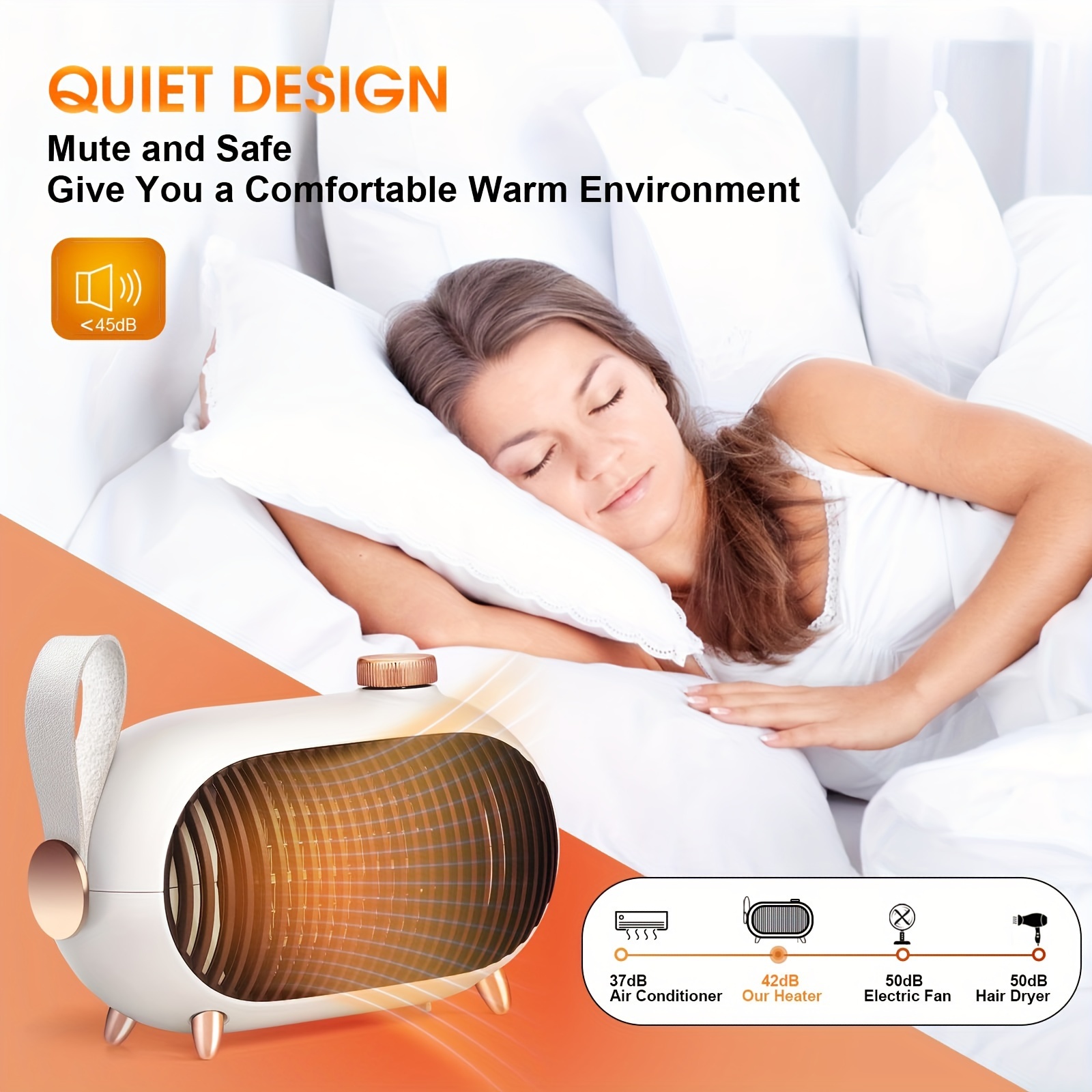 Portable Electric Space Heater With Thermostat Safe And - Temu