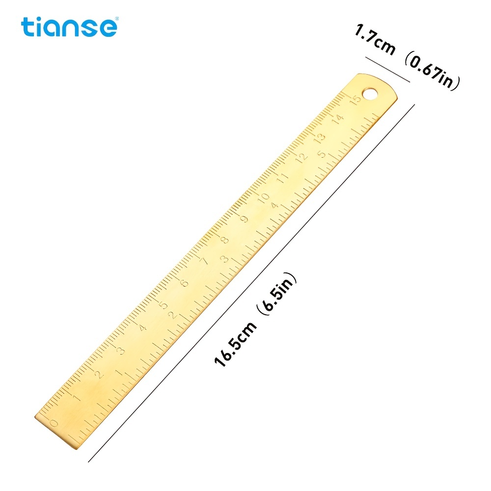 Tianse Brass Ruler Double Scale Straight Ruler Metal - Temu