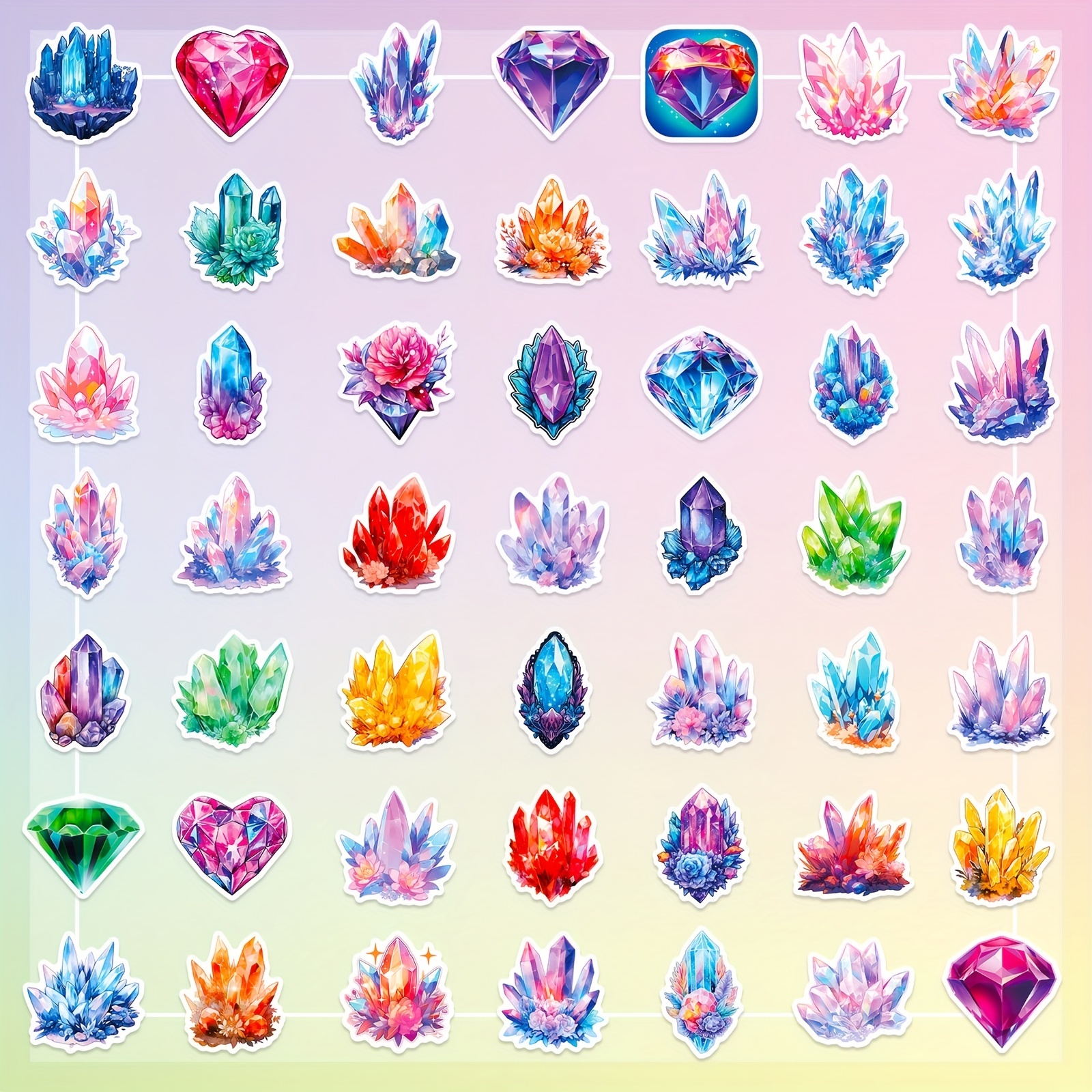 Crystal Stickers Pack Aesthetic Vinyl Gem Stickers For - Temu