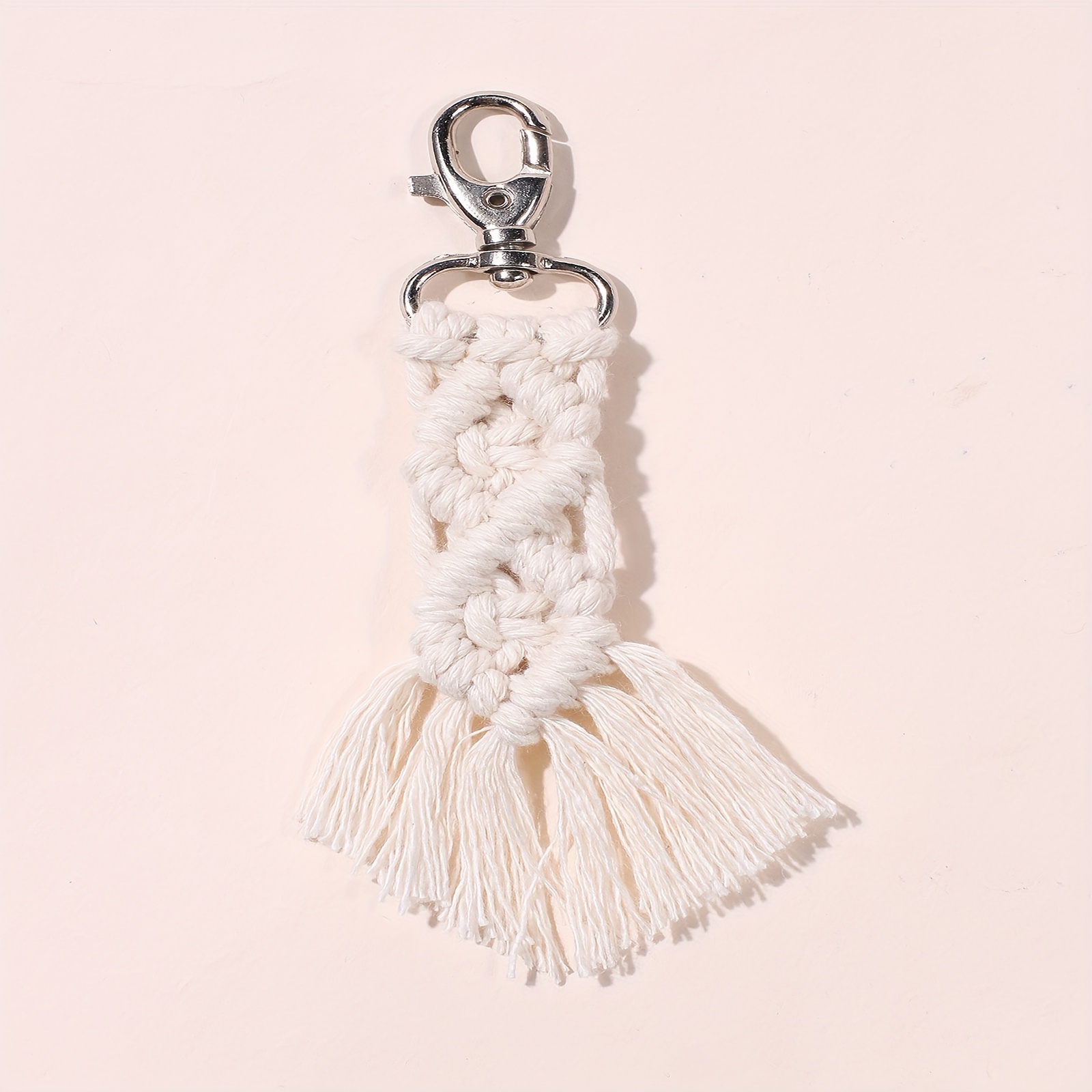 Boho Macrame Keychain Braided Tassels Key Chain Ring Purse - Temu