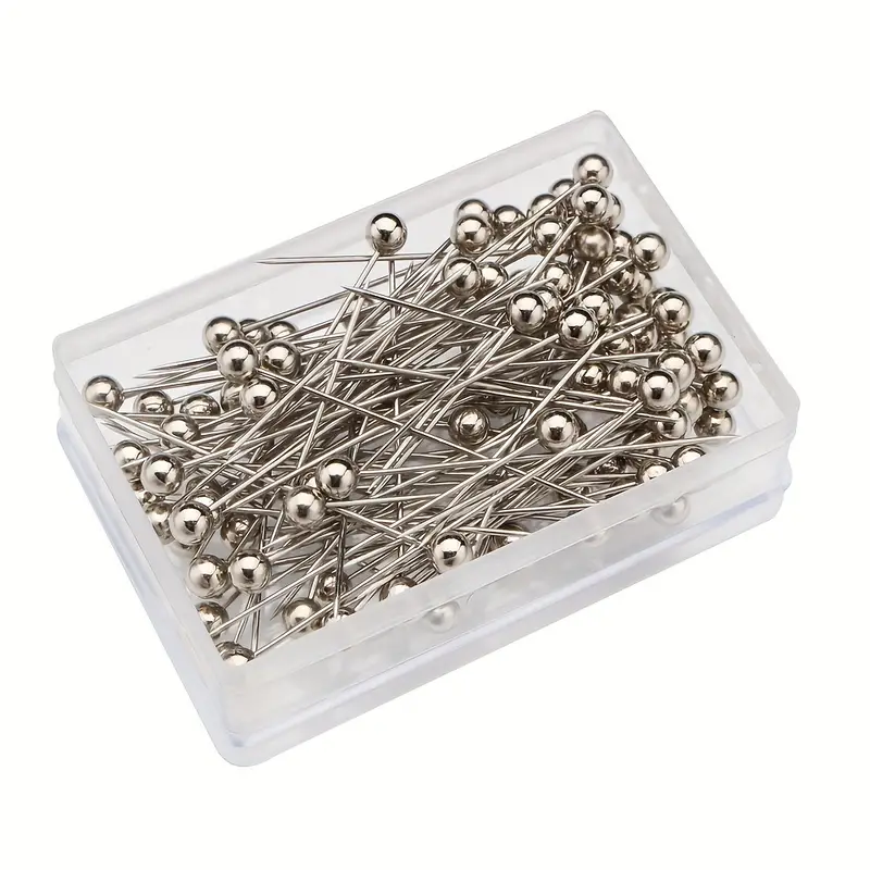 Straight Pins Storage Box Metal Head Round Dressmaking Pins - Temu