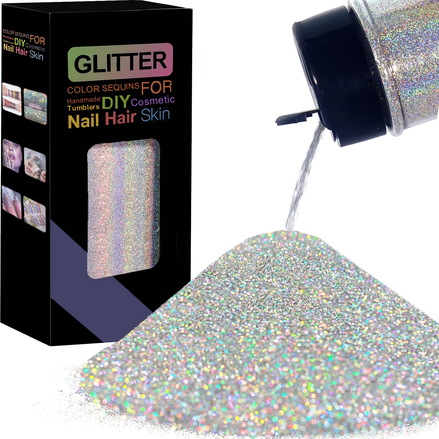 Holographic Ultra Fine Glitter Non toxic Metallic Iridescent - Temu