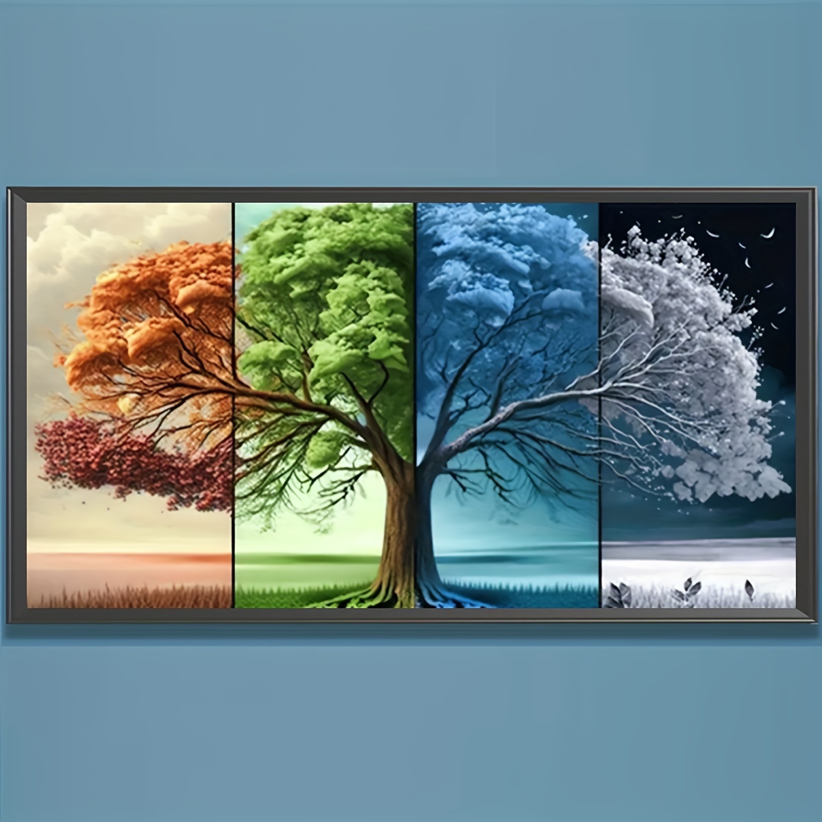 Large Size Four Seasons Tree Pattern Diamond Painting Kit 5d - Temu