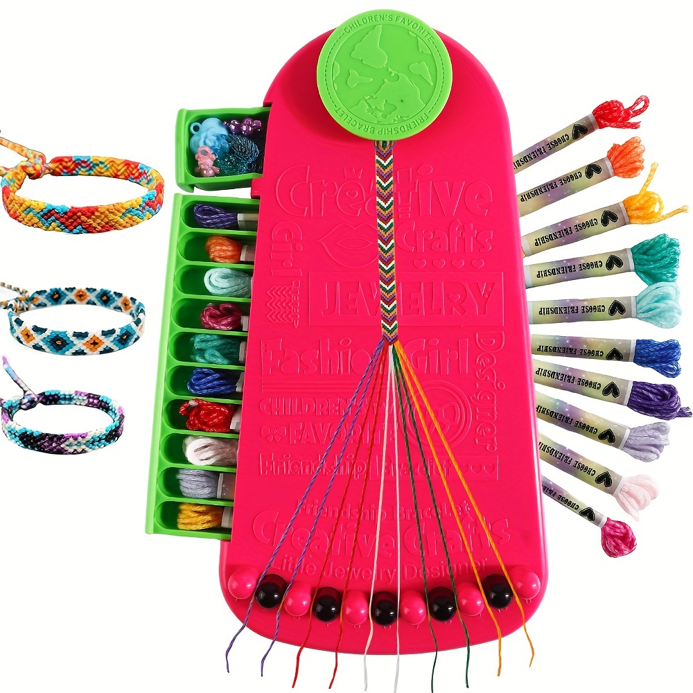 HOBBYWORKER Beading Loom,Adjustable Bead Looming Kit With Seed Beads, Large  Eye Curved Beading Needle, Bead Funnel Tray, Lobster Clasp, Open Ring And  Bead Mat For DIY Jewelry Making Kit