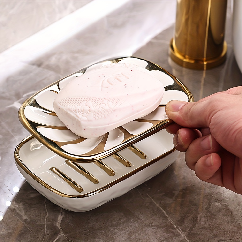 Creative Ceramic Soap Dish Double layer Drain Soap Tray Self - Temu