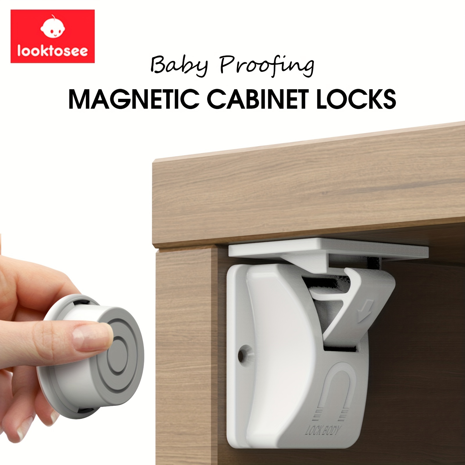 Cerraduras magnéticas a prueba de seguridad para niños y bebés, 4locks y 1  llaves, fácil instalación en segundos, cerraduras de seguridad para bebés  para gabinetes y cajones, sin tornillos o