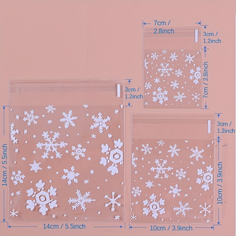 Self sealing Bags: Transparent Snowflake Souffle - Temu