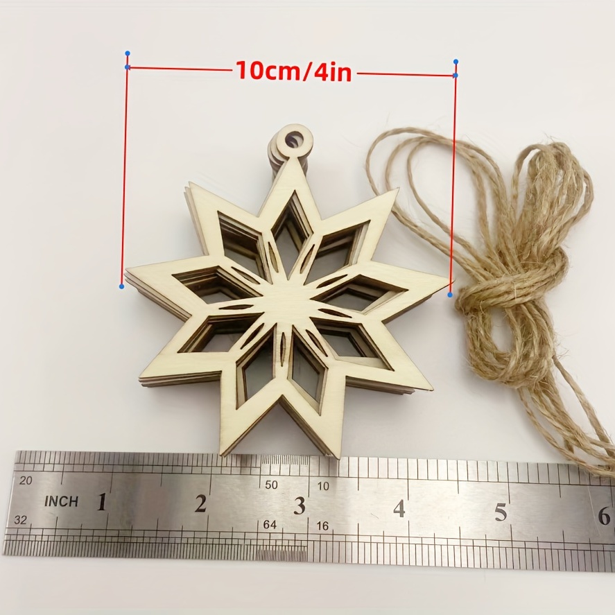 Diy Wooden Snowflakes Wood Ornaments Cutouts Christmas Wood - Temu United  Arab Emirates
