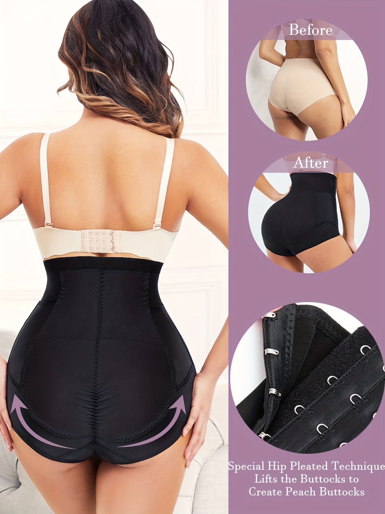 Bragas Moldeadoras De Cintura Alta, Bragas Con Cremallera De Compresión  Para Control De Barriga, Ropa Interior Y Fajas Para Mujer