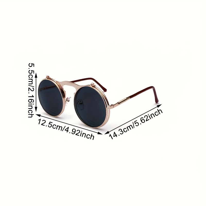 Retro Flip-Up Round Sunglasses - Weekend Shade Sunglasses