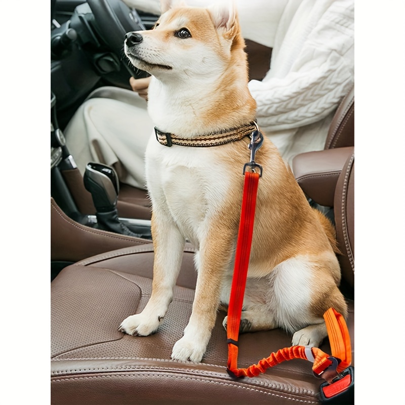 Cinturón de seguridad mejorado para perro y coche, correa de nailon  reflectante elástica ajustable, cuerda de