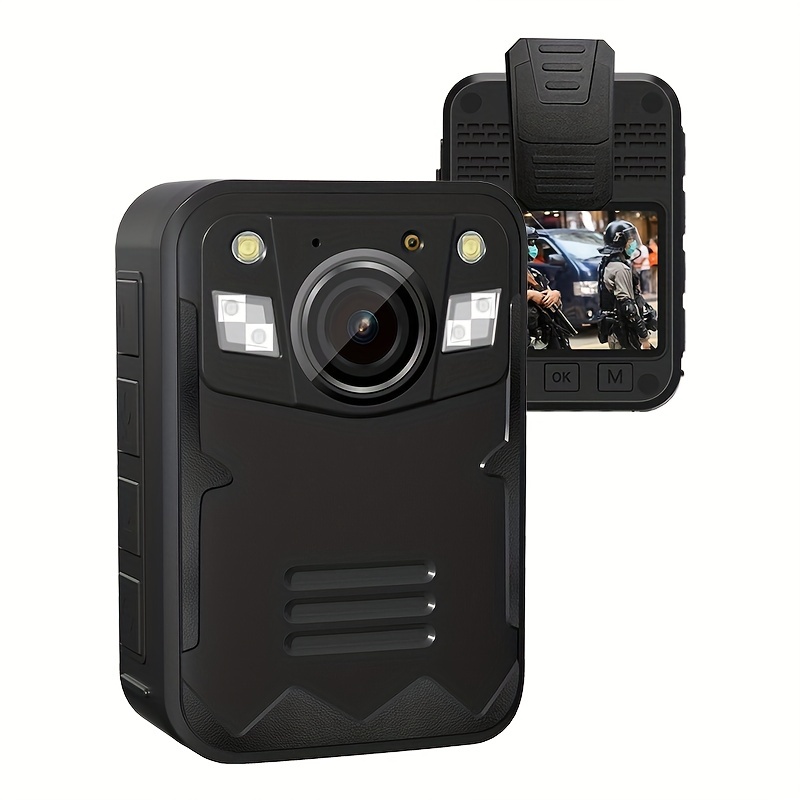  Mini cámara corporal grabadora de video incorporada de 128 GB  con visión nocturna IR y grabación de bucle HD 1080P, batería de 4-6 horas  de duración de la cámara de policía