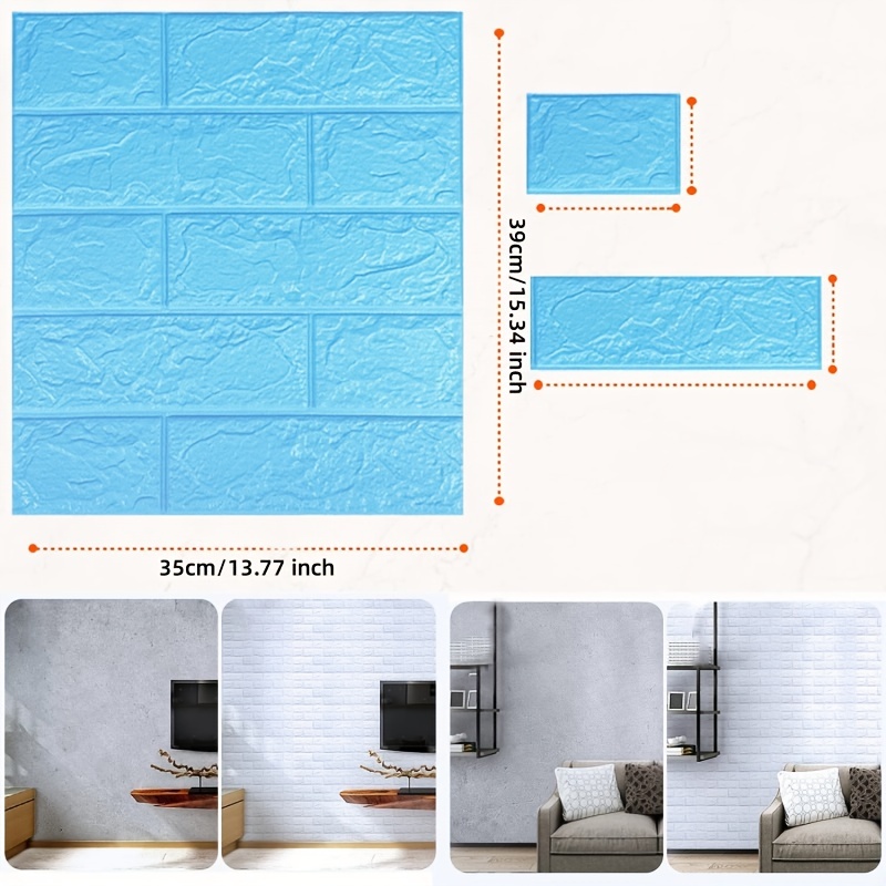 1Pc/10pcs Wallpaper Foam Peel and Stick Wall Paper Adhesive Wall Decorative  Wall Panel Home Decoration