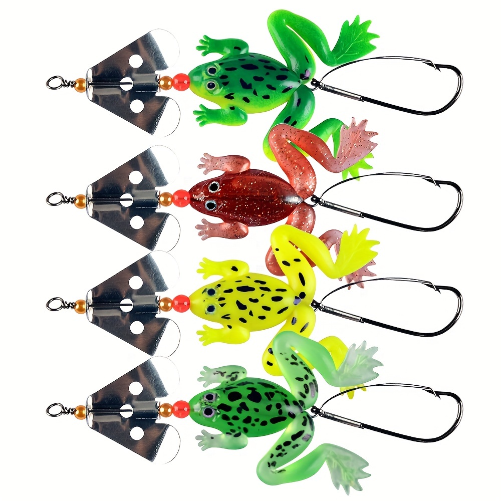 4pcs 6cm Soft Silicone Frog Bait with 3D Eyes and Hook for Catfish, Perch,  Bass, and Pike Fishing - Lightweight and Lifelike Lures for Successful Fish