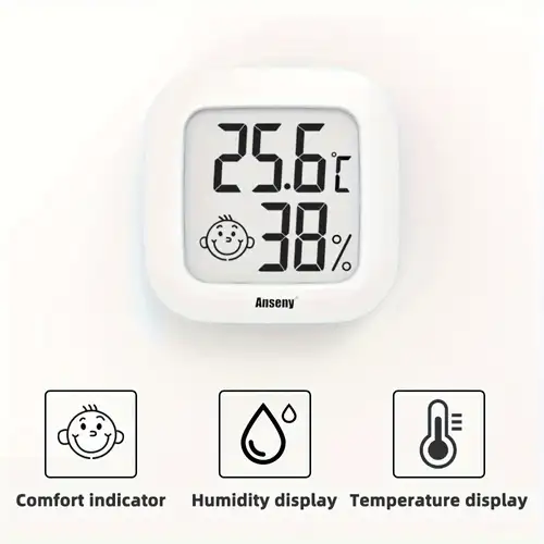 Thermomètre Hygromètre Intérieur avec grand écran LCD, Thermomètre  D'ambiance Moniteur de Température et Humidimètre, Numérique jauge  D'humidité et de