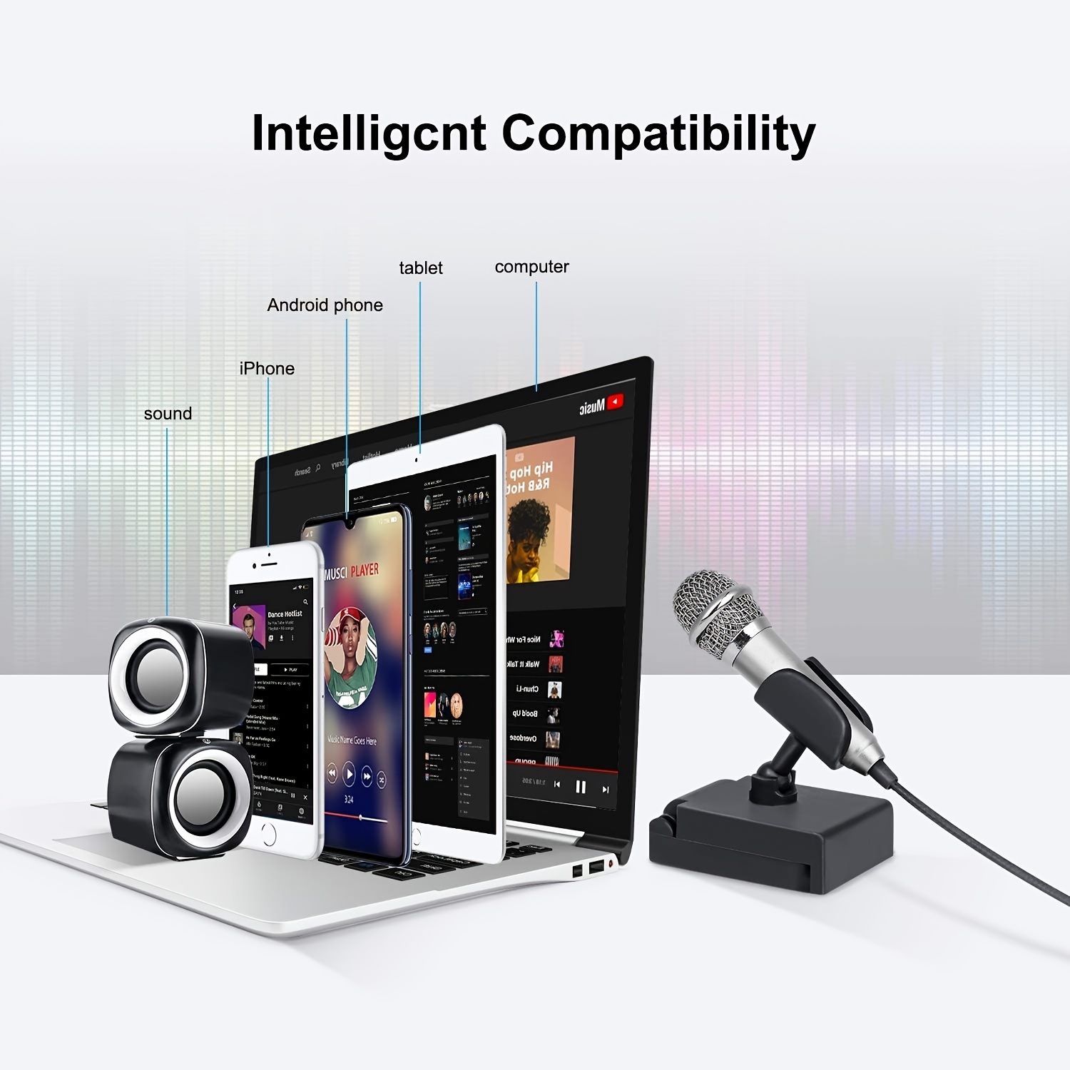 Mini Portable Vocal/Instrument Microphone For Mobile phone Cell