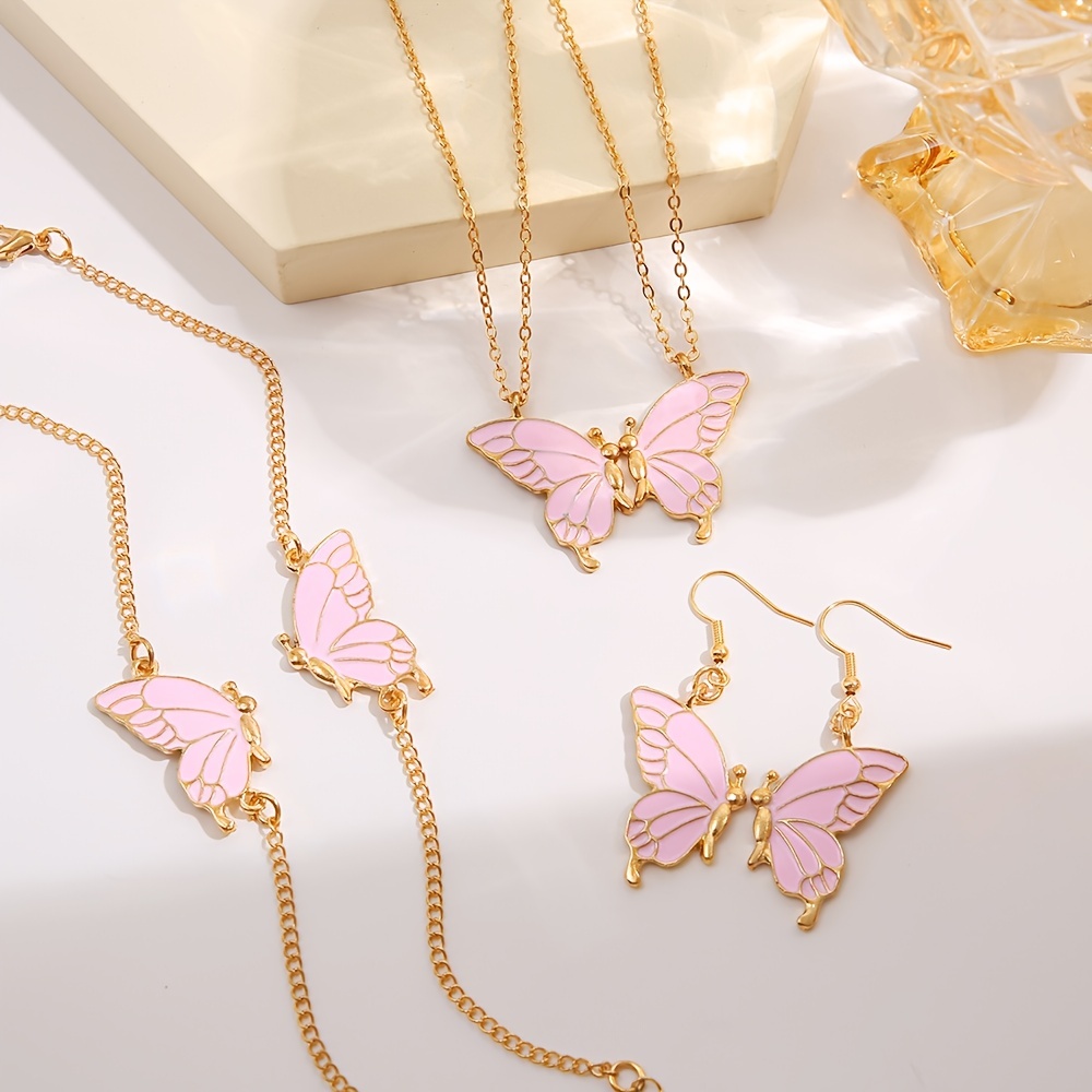 Pompotops Butterfly Pendant Necklaces Personalized Alloy Necklace Clothing  Accessories Birthday Anniversary Jewelry Gift for Women Girls (Pendant
