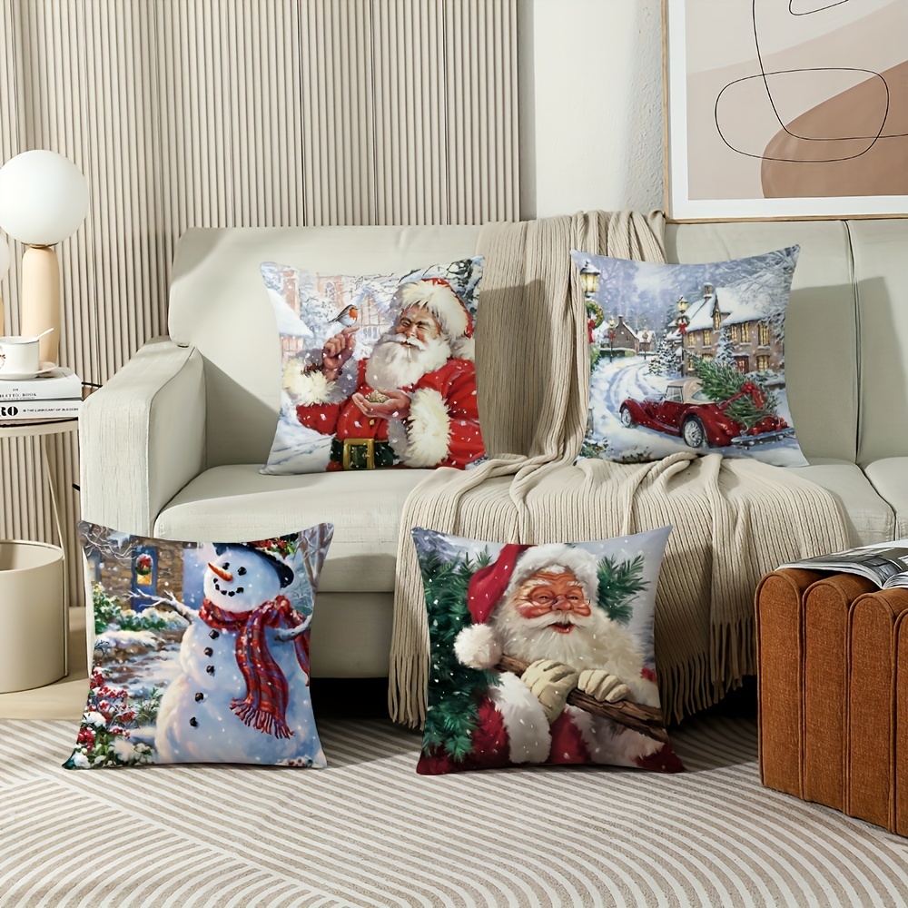 Holiday Home Christmas Festive Wagon Square Throw Pillow - 18x18