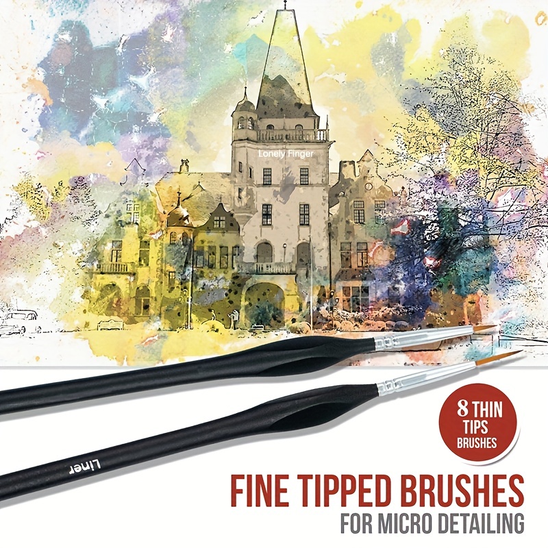 11Pcs Paint Brushes,Miniature Paint Brushes with Ergonomics Grip  Handles,Detail Paint Brush Set for Fine Detailing & Art Painting - Acrylic