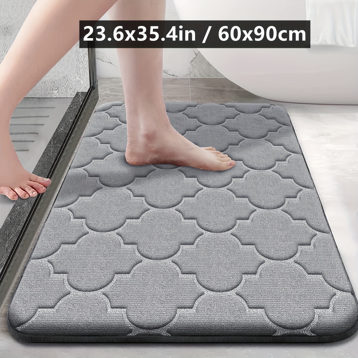 TEMU Memory Foam Bathroom Rug, Anti-slip Bathroom Mat, Ultra Soft Floor Mat, Non-slip, Water Absorbent And Machine Washable!