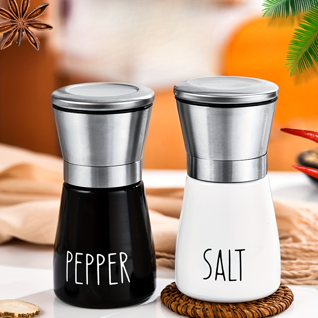 Electric Salt and Pepper Grinder Set Black Adjustable Coarseness Mills for  Spice with Ceramic Core Home Grinding Tools