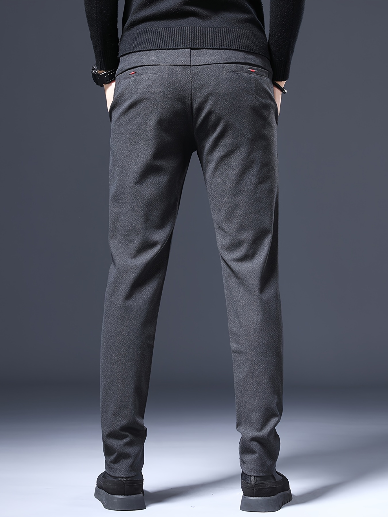 Men's Business Casual Pants Straight Leg Slim Stretch - Temu Canada