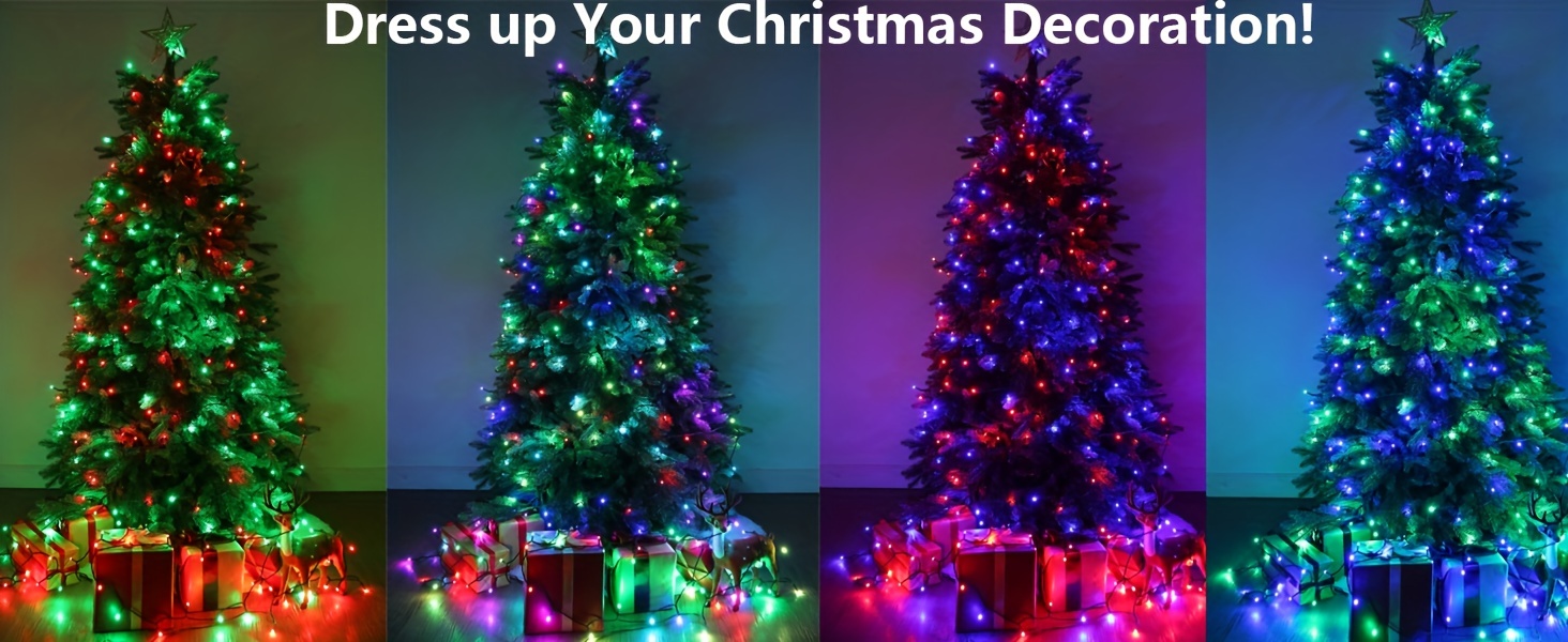 Rgb Color Changing Christmas Lights, 100 Led / 200led Rgb Xmas Tree Lights,  Halloween Lights With Remote Timer Fairy Twinkle Lights, Plug In Light,  Indoor Outdoor Xmas Wedding For Christmas, Home, Garden