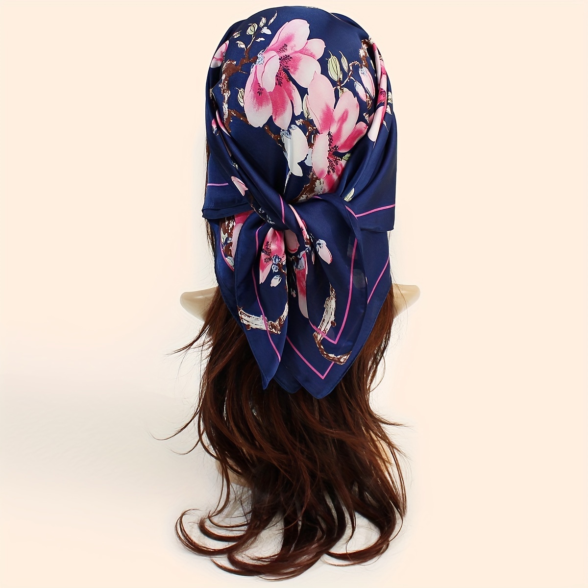 Flower Print Bandana Square Head Scarf Silk Like Floral Head Scarves Square Satin  Hair Scarf Bandanas For Women - Temu
