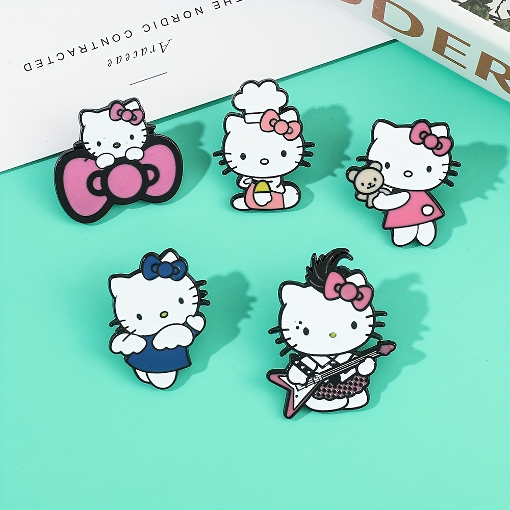 Hello Kitty 6-Piece Enamel Pin Set, Anime Pins for Backpacks, Hats Etc.